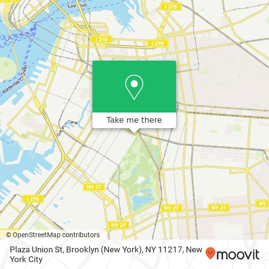 Mapa de Plaza Union St, Brooklyn (New York), NY 11217