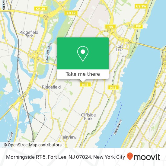 Mapa de Morningside RT-5, Fort Lee, NJ 07024