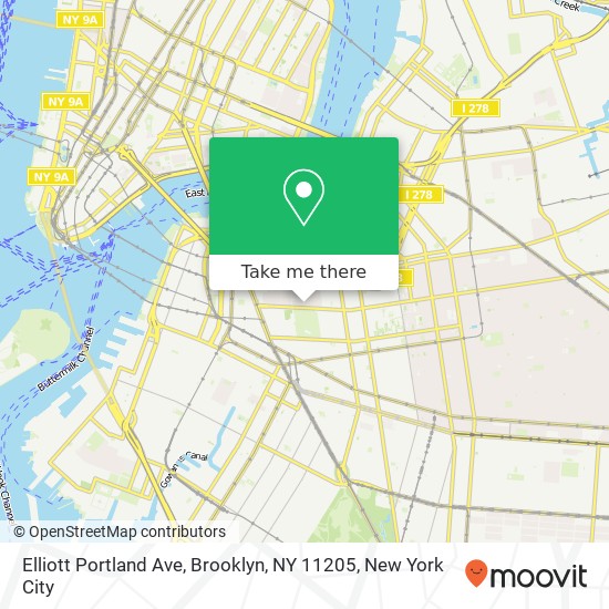 Mapa de Elliott Portland Ave, Brooklyn, NY 11205