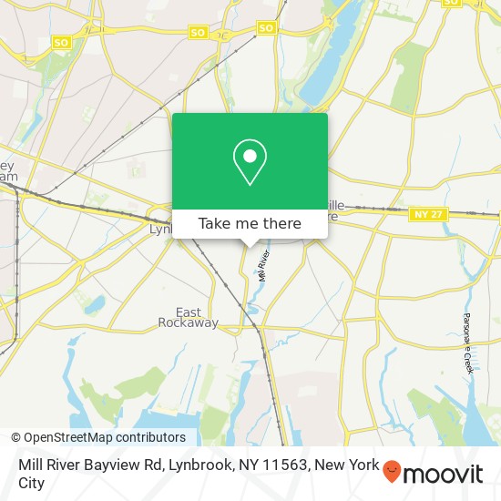 Mapa de Mill River Bayview Rd, Lynbrook, NY 11563