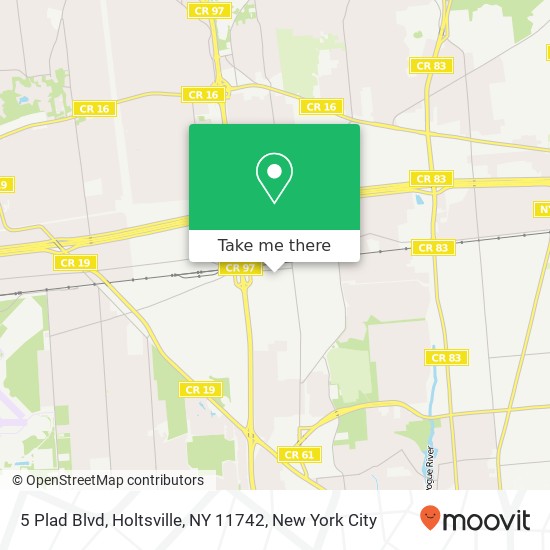 Mapa de 5 Plad Blvd, Holtsville, NY 11742