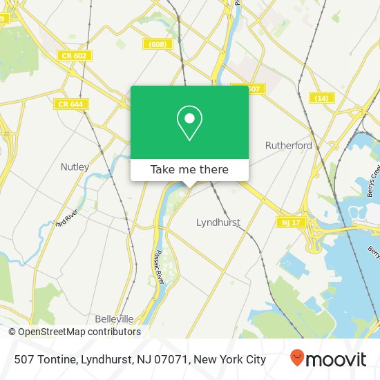 Mapa de 507 Tontine, Lyndhurst, NJ 07071