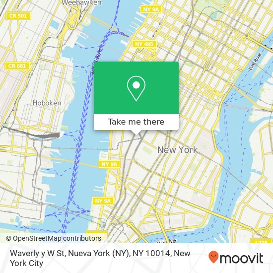 Mapa de Waverly y W St, Nueva York (NY), NY 10014