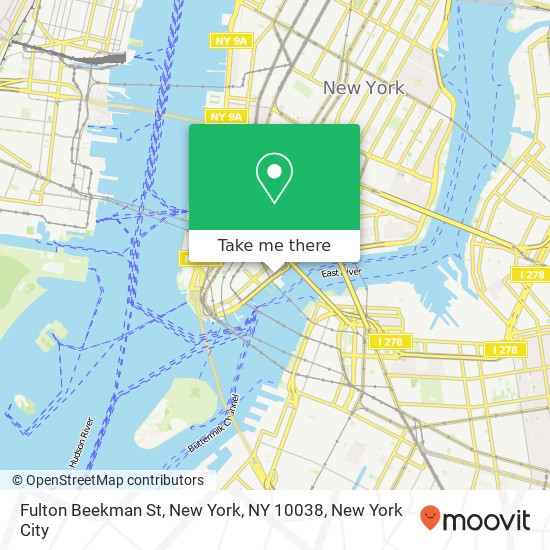 Mapa de Fulton Beekman St, New York, NY 10038