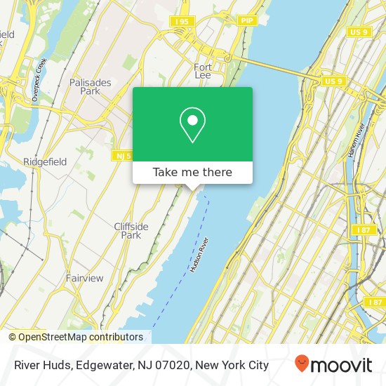 Mapa de River Huds, Edgewater, NJ 07020