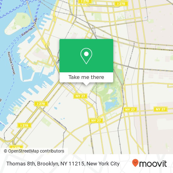 Mapa de Thomas 8th, Brooklyn, NY 11215