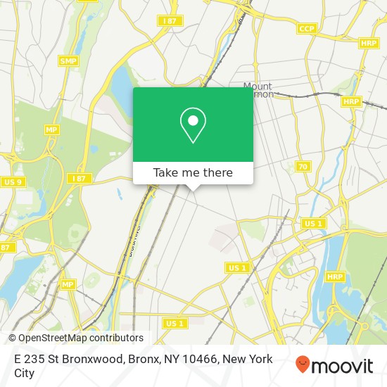 Mapa de E 235 St Bronxwood, Bronx, NY 10466