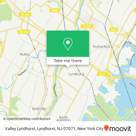Mapa de Valley Lyndhurst, Lyndhurst, NJ 07071