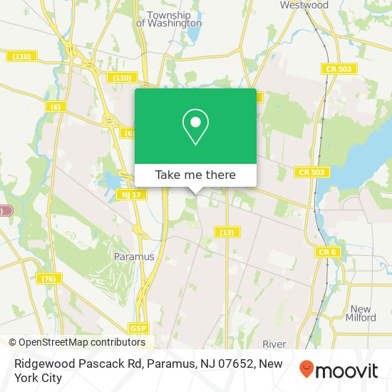 Ridgewood Pascack Rd, Paramus, NJ 07652 map