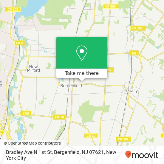 Bradley Ave N 1st St, Bergenfield, NJ 07621 map