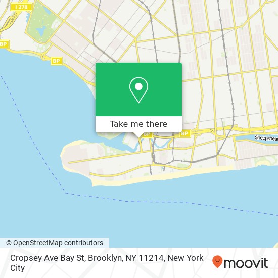 Mapa de Cropsey Ave Bay St, Brooklyn, NY 11214