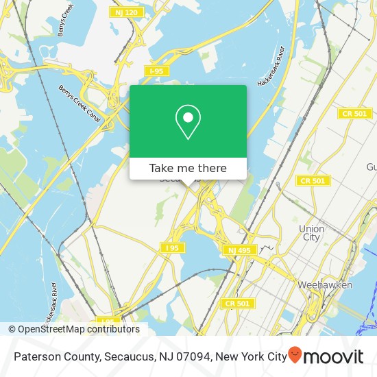 Mapa de Paterson County, Secaucus, NJ 07094