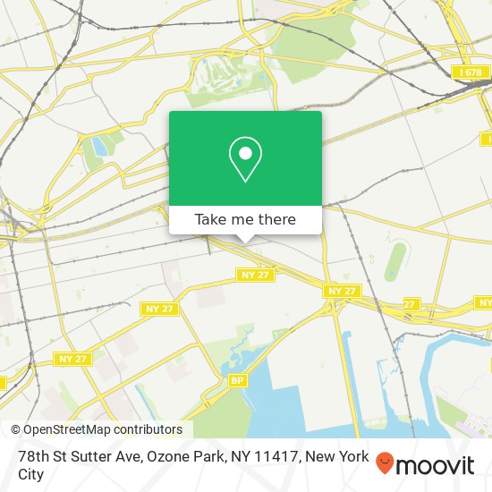 Mapa de 78th St Sutter Ave, Ozone Park, NY 11417
