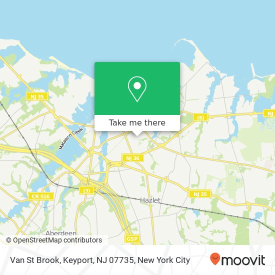 Mapa de Van St Brook, Keyport, NJ 07735