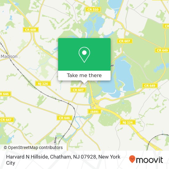 Mapa de Harvard N Hillside, Chatham, NJ 07928