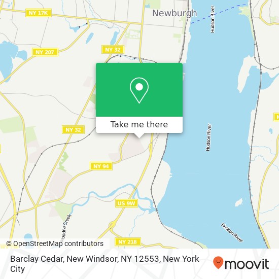 Mapa de Barclay Cedar, New Windsor, NY 12553