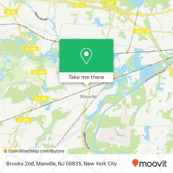 Mapa de Brooks 2nd, Manville, NJ 08835