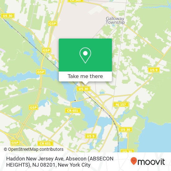 Mapa de Haddon New Jersey Ave, Absecon (ABSECON HEIGHTS), NJ 08201