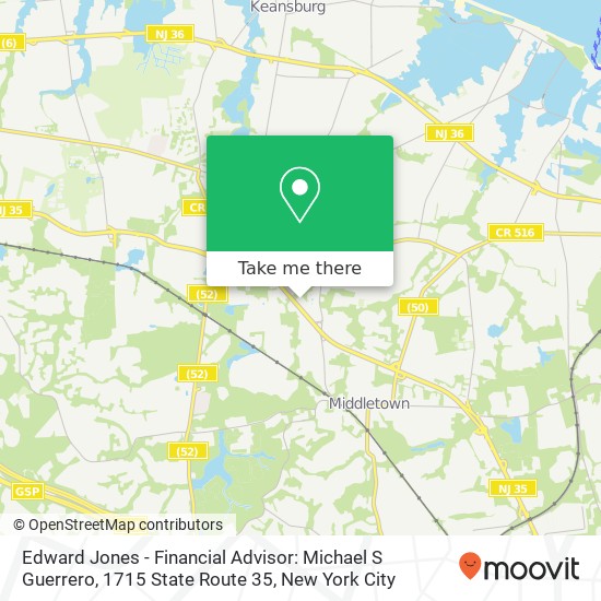 Mapa de Edward Jones - Financial Advisor: Michael S Guerrero, 1715 State Route 35