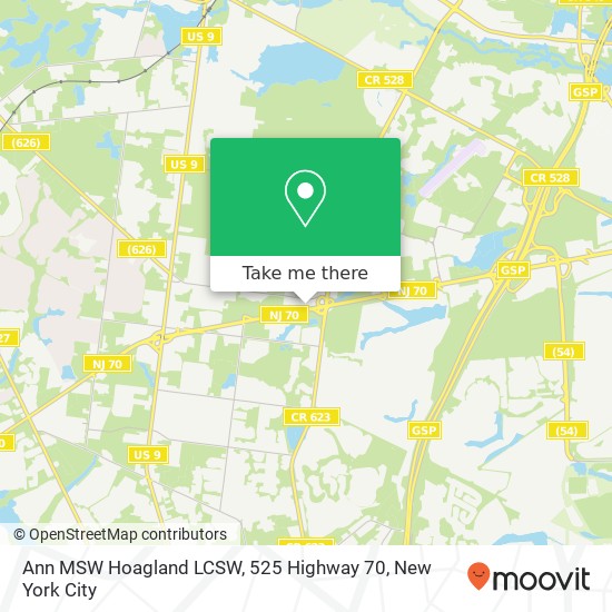 Mapa de Ann MSW Hoagland LCSW, 525 Highway 70