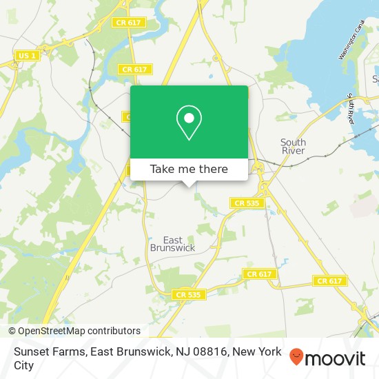 Sunset Farms, East Brunswick, NJ 08816 map