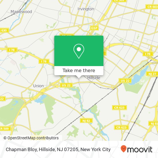 Mapa de Chapman Bloy, Hillside, NJ 07205
