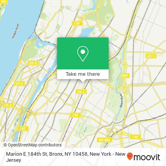 Marion E 184th St, Bronx, NY 10458 map