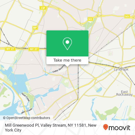 Mapa de Mill Greenwood Pl, Valley Stream, NY 11581