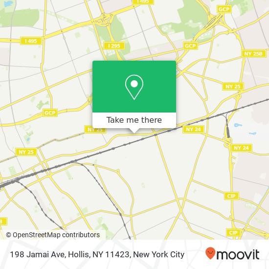 Mapa de 198 Jamai Ave, Hollis, NY 11423