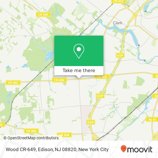 Mapa de Wood CR-649, Edison, NJ 08820