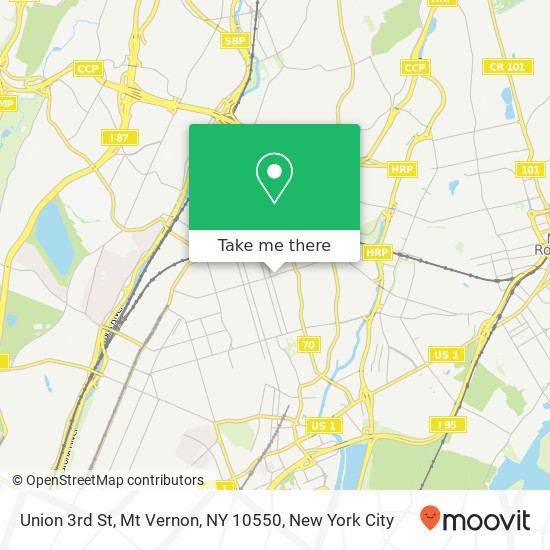 Mapa de Union 3rd St, Mt Vernon, NY 10550