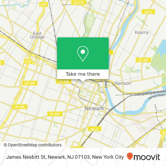 James Nesbitt St, Newark, NJ 07103 map