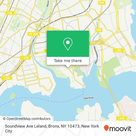 Mapa de Soundview Ave Leland, Bronx, NY 10473