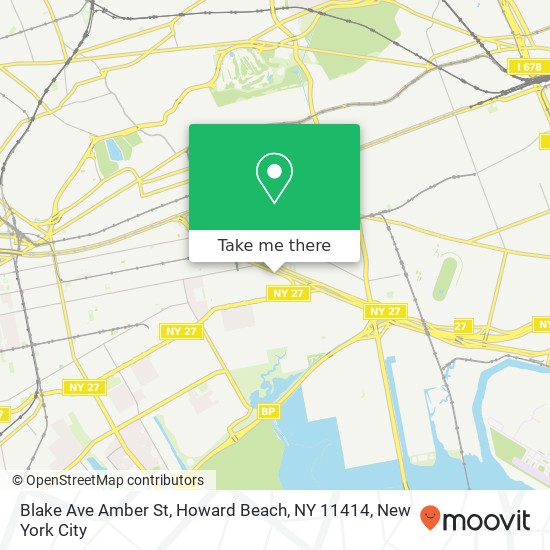Mapa de Blake Ave Amber St, Howard Beach, NY 11414