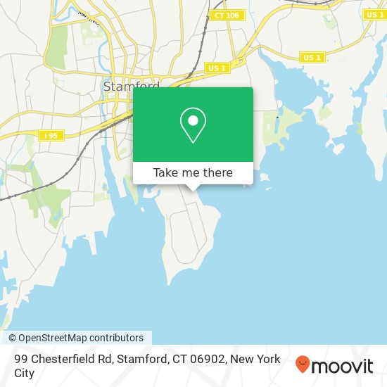 Mapa de 99 Chesterfield Rd, Stamford, CT 06902