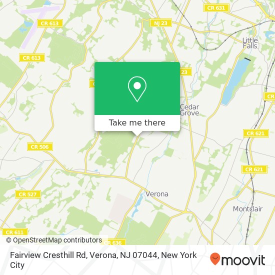 Mapa de Fairview Cresthill Rd, Verona, NJ 07044