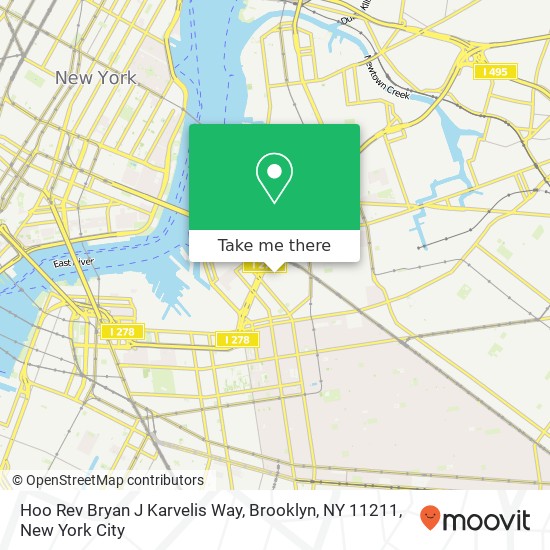 Mapa de Hoo Rev Bryan J Karvelis Way, Brooklyn, NY 11211