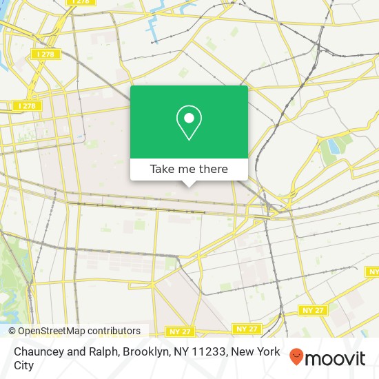 Mapa de Chauncey and Ralph, Brooklyn, NY 11233