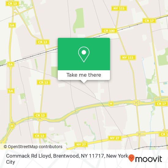 Mapa de Commack Rd Lloyd, Brentwood, NY 11717