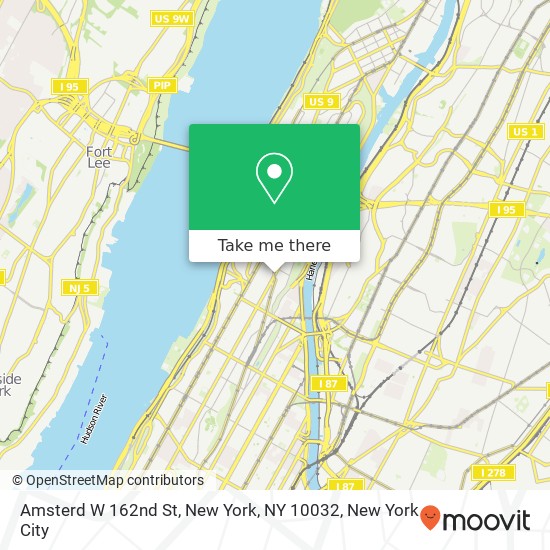 Mapa de Amsterd W 162nd St, New York, NY 10032