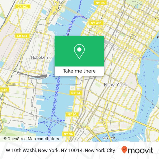 Mapa de W 10th Washi, New York, NY 10014