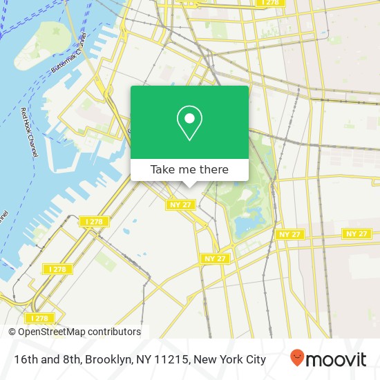 16th and 8th, Brooklyn, NY 11215 map