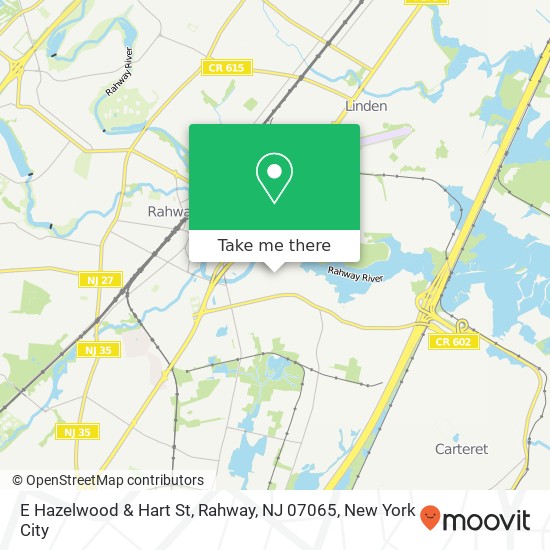 Mapa de E Hazelwood & Hart St, Rahway, NJ 07065