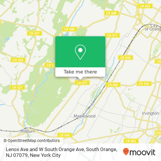 Lenox Ave and W South Orange Ave, South Orange, NJ 07079 map