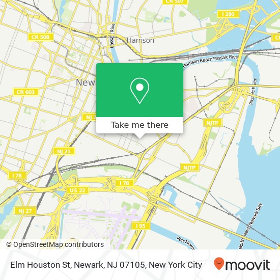 Elm Houston St, Newark, NJ 07105 map