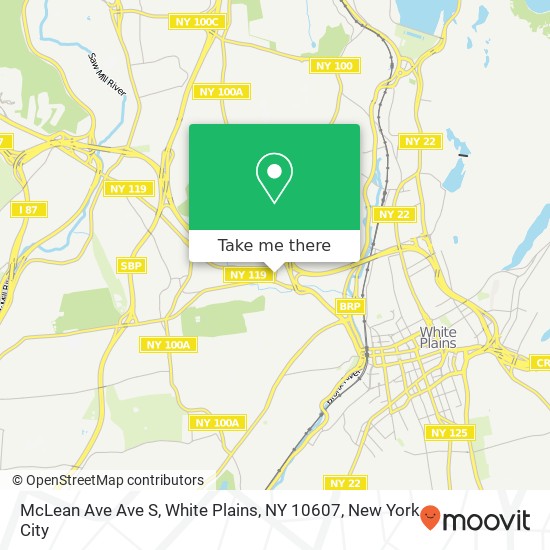 Mapa de McLean Ave Ave S, White Plains, NY 10607