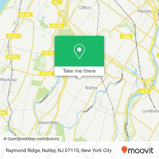 Raymond Ridge, Nutley, NJ 07110 map