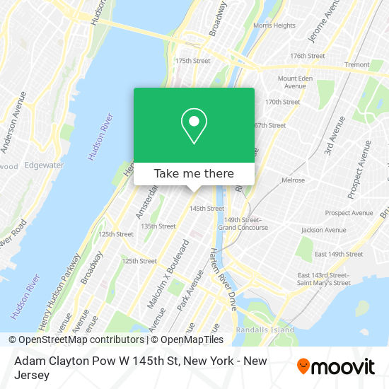 Adam Clayton Pow W 145th St map