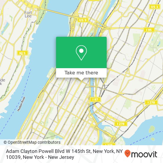 Adam Clayton Powell Blvd W 145th St, New York, NY 10039 map