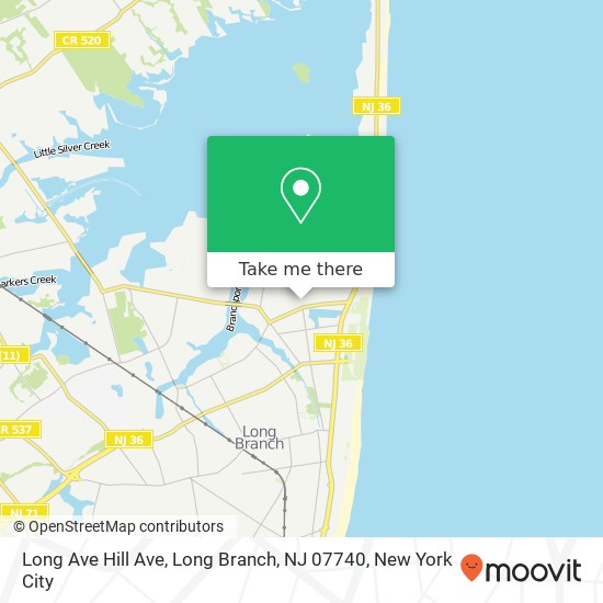 Mapa de Long Ave Hill Ave, Long Branch, NJ 07740